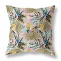 Homeroots 16 in. Tropical Indoor & Outdoor Throw Pillow Gold Blue & Pink 414282